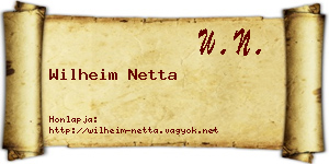 Wilheim Netta névjegykártya
